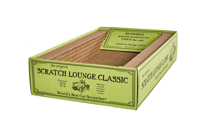 Scratch Lounge Cardboard Cat Scratcher & Lounger for Large Cats - XL 13x22 with Reversible Floor & Catnip - Heavy Duty Durable Bed Lasts 10x Longer Than Conventional Scratchers