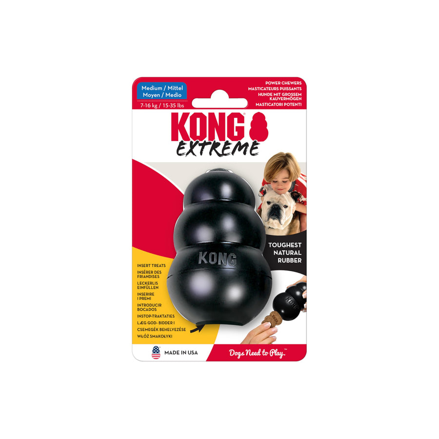 Extreme Dog Toy - Fetch & Chew Toy - Treat-Filling Capabilities & Erratic Bounce for Extended Play Time Most Durable Natural Rubber Material - for Power Chewers - for Medium Dogs