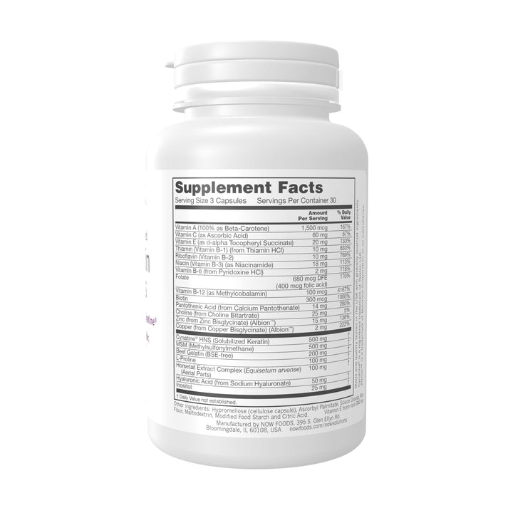 NOW Solutions, Hair, Skin and Nails, Clinically Advanced, Support with Clinically Tested Cynatine®, 90 Veg Capsules