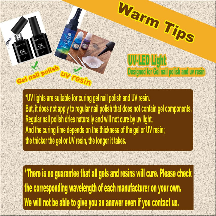 UV Light for Gel Nails, Middle Size Nail Cure Light, LED Nail Lamp, USB Nail Dryer for Fast Curing Gel Nail Polish Epoxy Resin Polygel