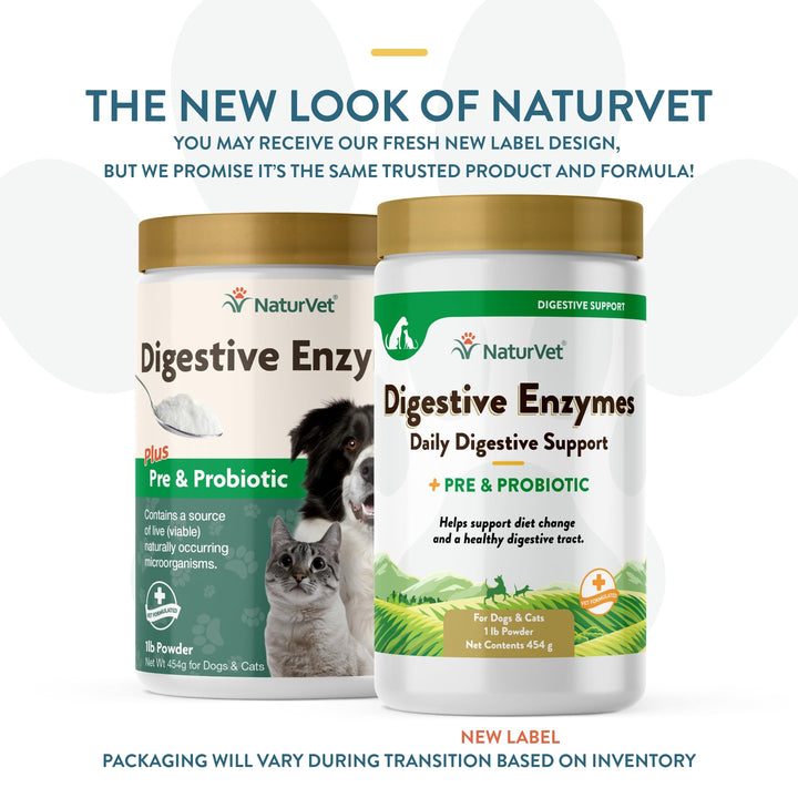 – Digestive Enzymes - Plus Probiotics & Prebiotics – Helps Support Diet Change & A Healthy Digestive Tract – for Dogs & Cats – 1 lb Powder