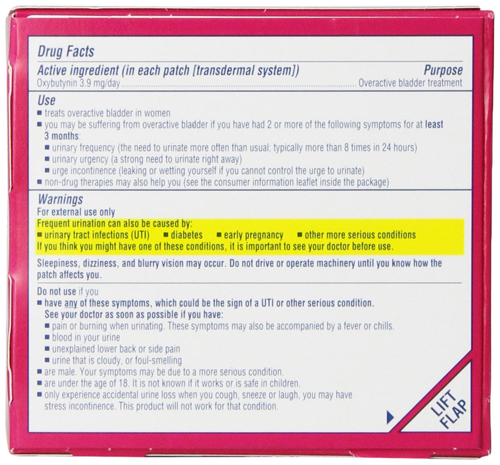 Overactive Bladder Transdermal Patch, 8 Count