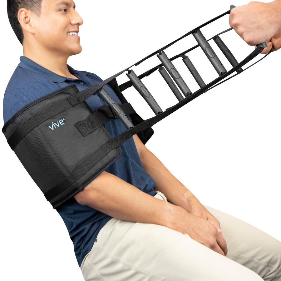 Transfer Sling - Padded Assist Gait Belt - Heavy Duty Patient Lift with Straps - Mobility Standing and Lifting Aid for Disabled, Elderly, Seniors, Injured - Safely Move from Bed and Wheelchair