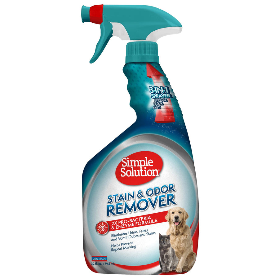 Stain & Odor Eliminator for Pets, Carpet Deodorizer, Enzyme Pet Odor Eliminator for Home, Stain Remover for Cat & Dog Pee, Urine Destroyer, Carpet Cleaner Spray, 32 oz