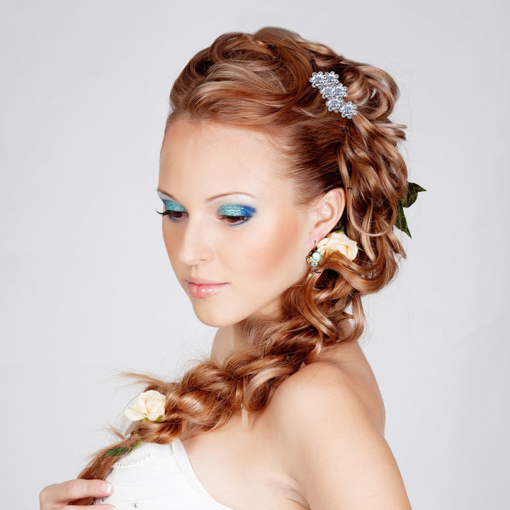 White Crystal Hair Pins Rose Flower Rhinestone Hair Clips with Storage Bag for Bridal Wedding Women Hair Accessories, 40 Pack