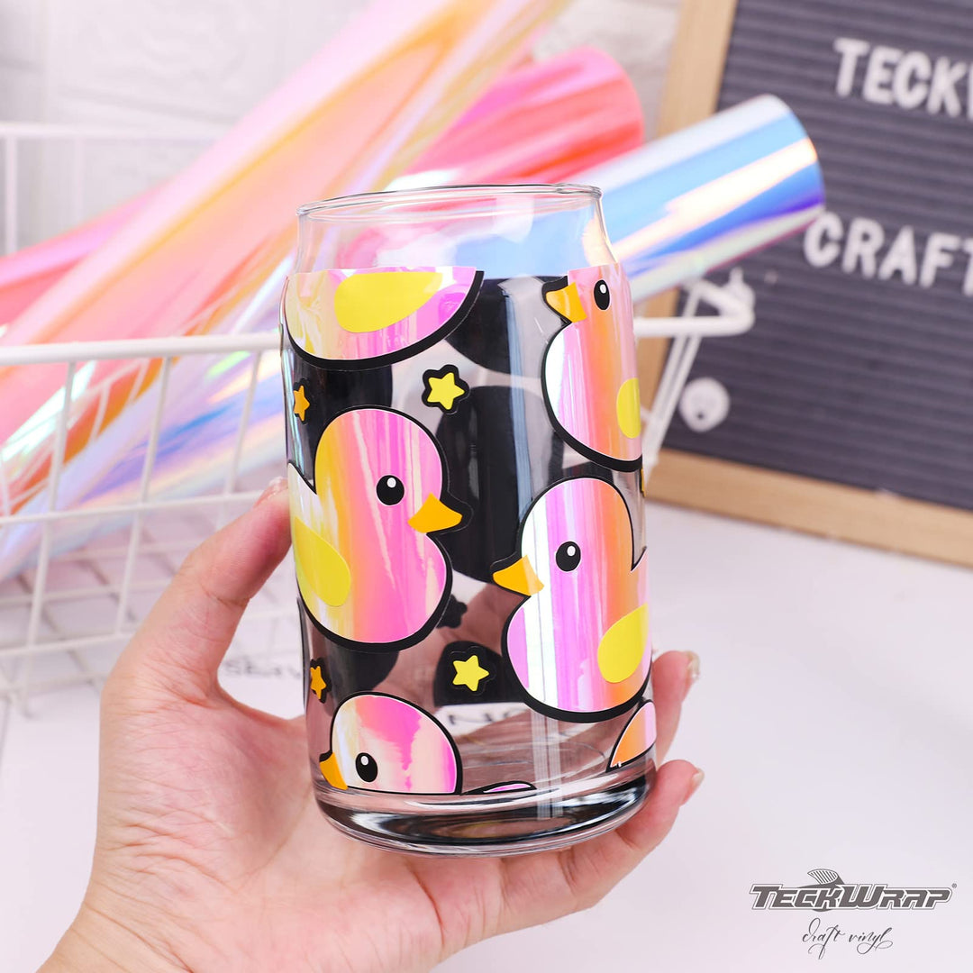 Holographic Chrome Craft Vinyl 12 x 60, Peach Yellow - Permanent Adhesive Vinyl, Indoor & Outdoor Vinyl, Waterproof, Scrapbooking, Easy Cut & Weed for DIY Crafts, Party Decor, Car Decals