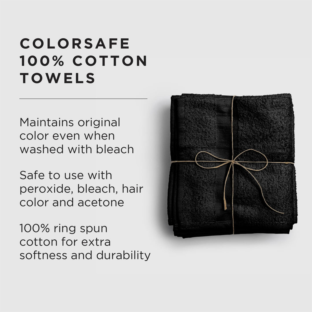 Colorsafe Towel, Black, 6 Count