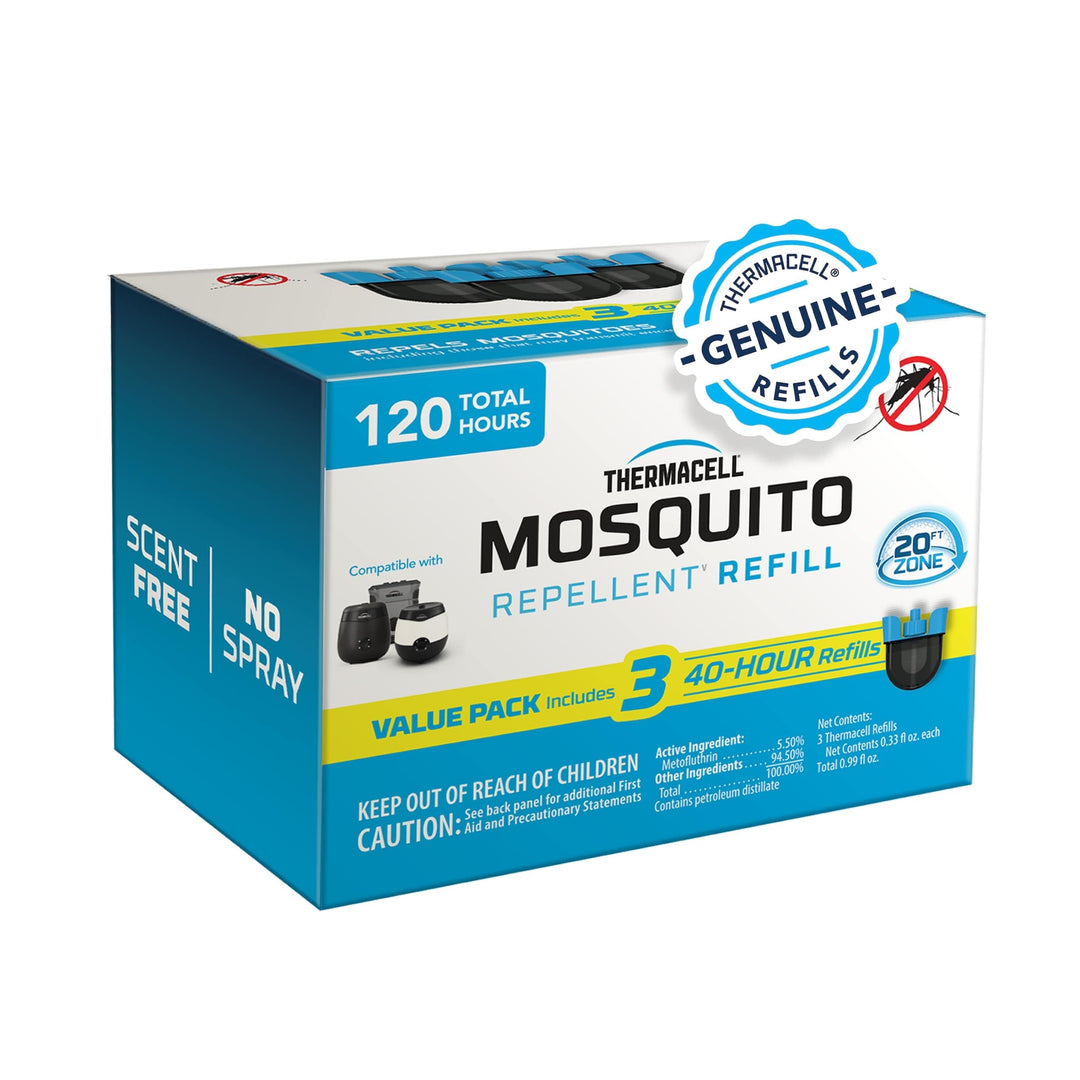 Mosquito Rechargeable Repeller Refills; Compatible with E-Series & Radius Only; 20 Foot Mosquito Protection Zone; Bug Spray Alternative; Scent Free; No Candle or Flame