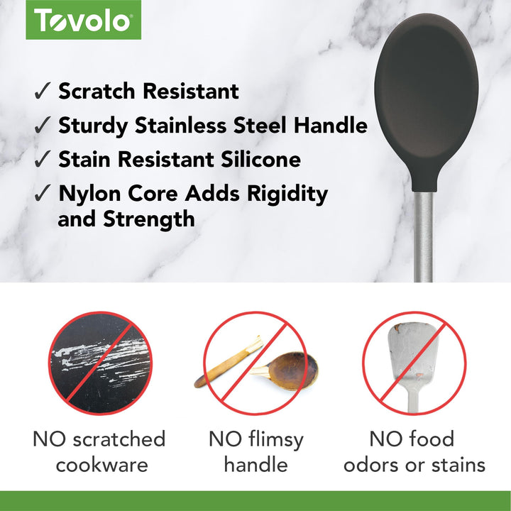 Charcoal Silicone Mixing Spoon, One Size (Pack of 1)