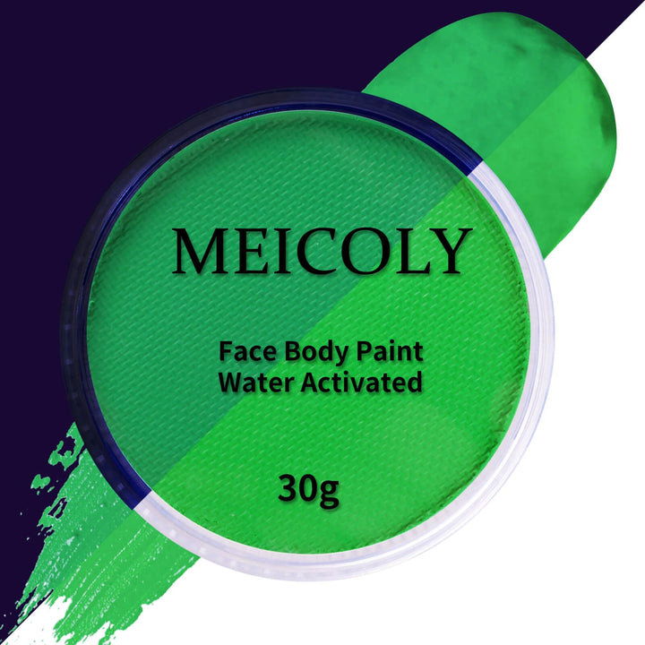 Neon Green Face Paint,Glow in The Dark Body Paint,Fluorescent Single Color Water Activated Eyeliner,1.05oz,Neon Green/UV Green