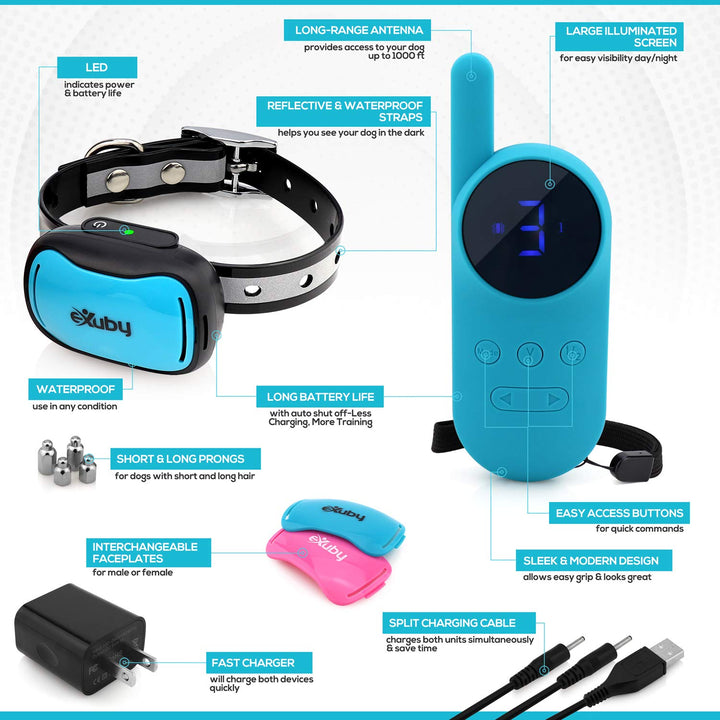 - Tiny Shock Collar for Small Dogs 5-15lbs - Smallest Collar on The Market - Sound, Vibration, & Shock - 9 Intensity Levels - Pocket-Size Remote - Long Battery Life - Water-Resistant (Teal)