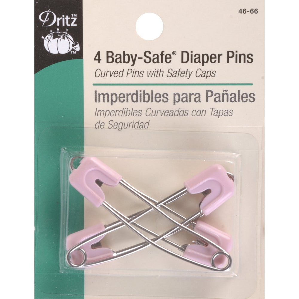 Pastel Baby-Safe, 4 Count, Assorted Colors Diaper Pins