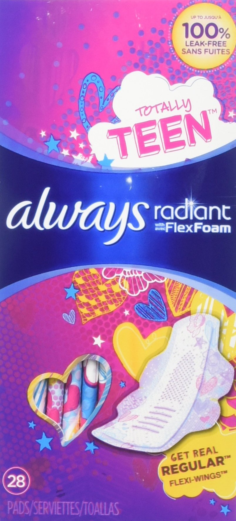 Totally Teen Radiant Infinity Pads 2 Pack 56 Count