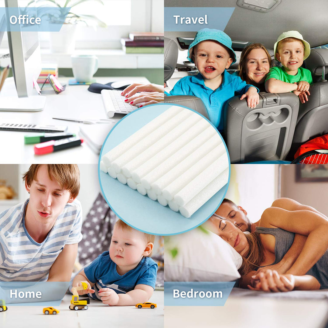 40 Pieces Humidifier Filter Cotton Refill Travel Mini Humidifier Filters Sticks Car Humidifier Replacement Parts for Portable Personal USB Powered Smart Humidifiers in Office Bedroom (5.3 Inch)