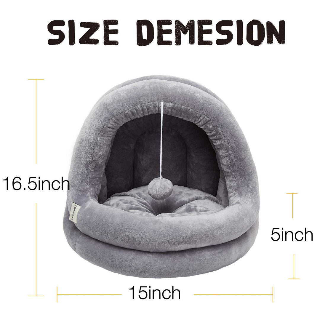 Cat Bed, Machine Washable for Indoor Cats or Small Dogs, Puppy, Kitty, Kitten, Rabbit, Anti-Slip & Water-Resistant Bottom