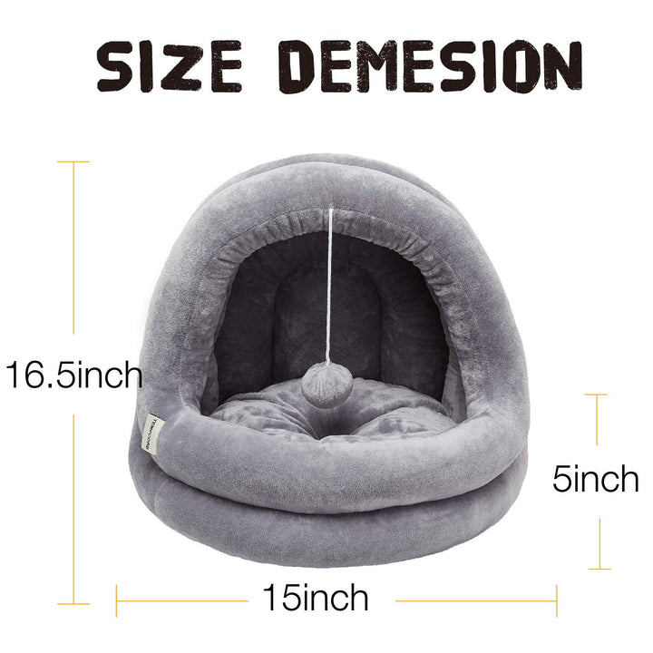 Cat Bed, Machine Washable for Indoor Cats or Small Dogs, Puppy, Kitty, Kitten, Rabbit, Anti-Slip & Water-Resistant Bottom