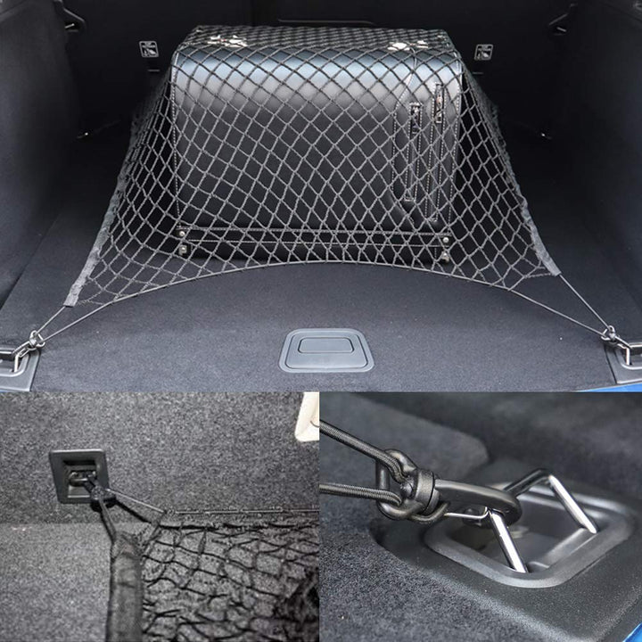 Rear Cargo Net, Pickup Truck Bed Stretchable Trunk Cargo Storage Organizer Net, Nylon Plastic Truck Bed Nets with Hooks Car SUV Truck(Black 105x55cm)