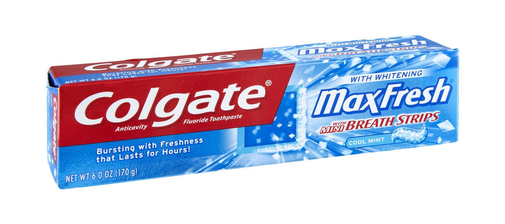 Max Fresh Toothpaste with Mini Breath Strips, 6 Ounces (Pack of 6)