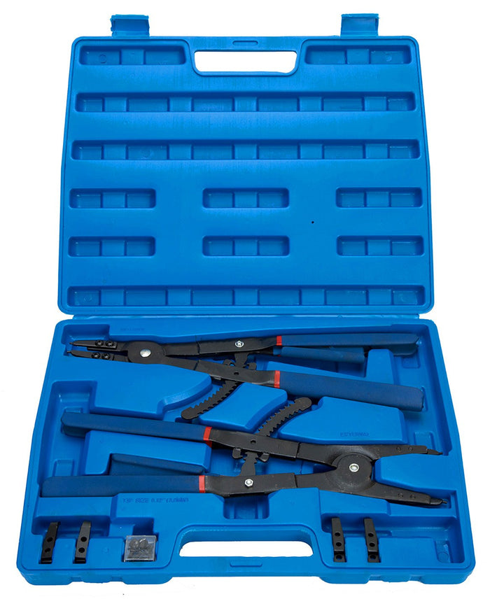 16 Inches Heavy Duty Snap-Ring Pliers External and Internal Pliers, Straight, 45°, 90° Tips