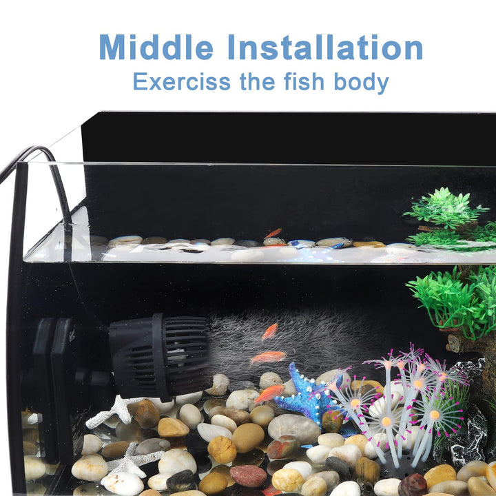 1050 GPH Aquarium Wave Maker Pump with Strong Magnetic Suction Base, Ultra-quiet 360 Degree Rotating Submersible Power Head, for 20-60 Gal Freshwater Saltwater Tank