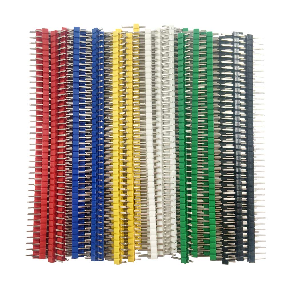 30 Pcs 40 pin Breakable Pin Header 2.54mm Single Row Male Header Connector Kit PCB Pin Strip for Arduino