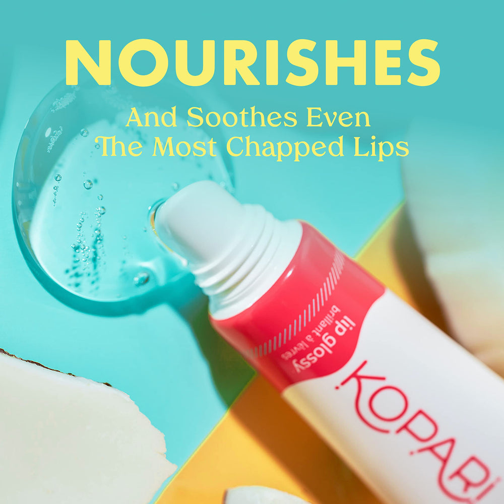Coconut Lip Glossy - Clear - Hydrating and Moisturizing, Vitamin E and Shea Butter With 100% Organic Coconut Oil, Non GMO, Vegan Sulfate Free 0.35 Oz
