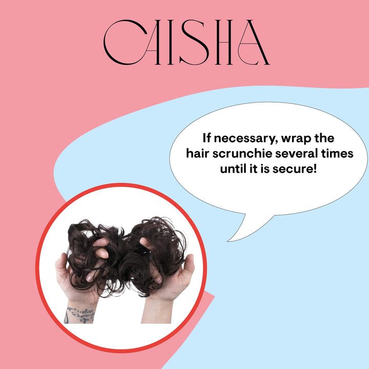 light brown 16 : PRETTYSHOP Scrunchy Scrunchie Bun Updo Hairpiece Hair Ribbon Ponytail Extensions Curly Diverse Colors (brown blonde 16)