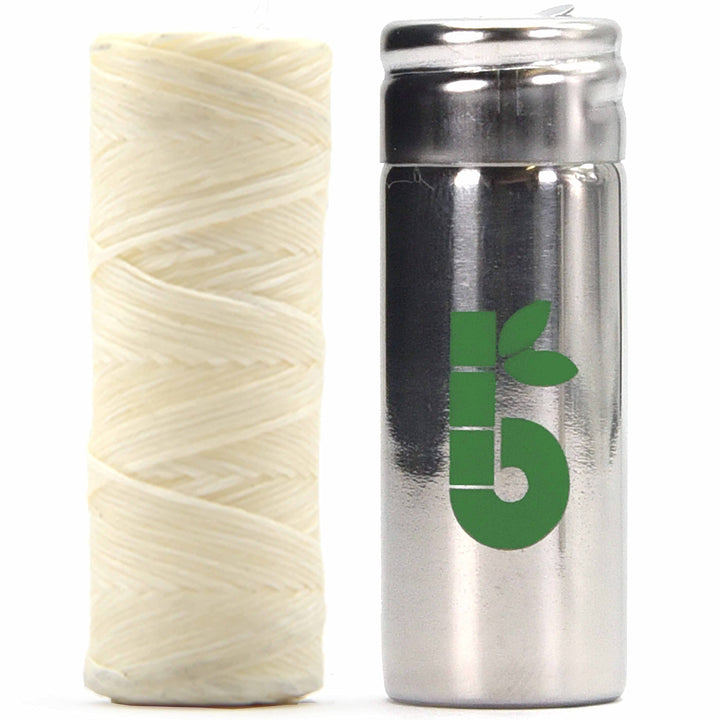 Vegan Dental Floss | refillable Tooth Floss | candelilla Wax | Plastic Free Dental Tape | Zero Waste Floss | Stainless Steel Dispenser | Biodegradable Floss | Mint | 55 Yards |
