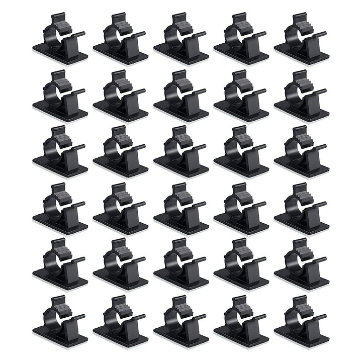 30 Pcs Black Clips Self Adhesive Backed Nylon Wire Adjustable Cable Clips Adhesive Cable Management Drop Wire Holder