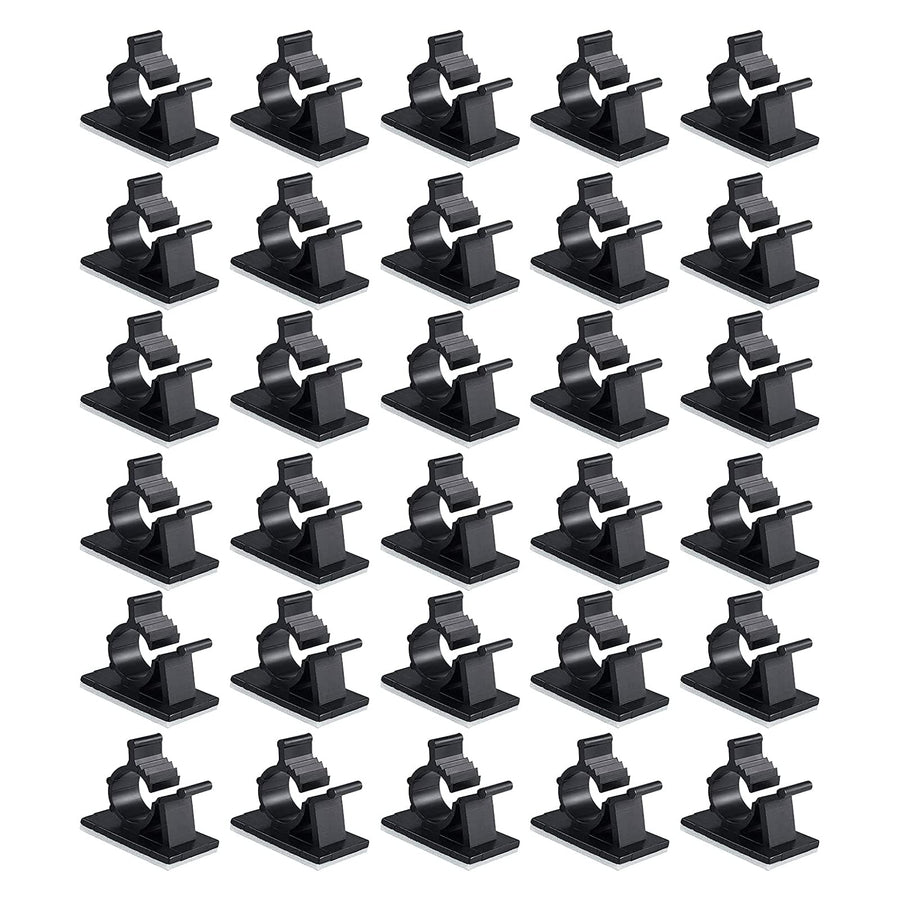 30 Pcs Black Clips Self Adhesive Backed Nylon Wire Adjustable Cable Clips Adhesive Cable Management Drop Wire Holder