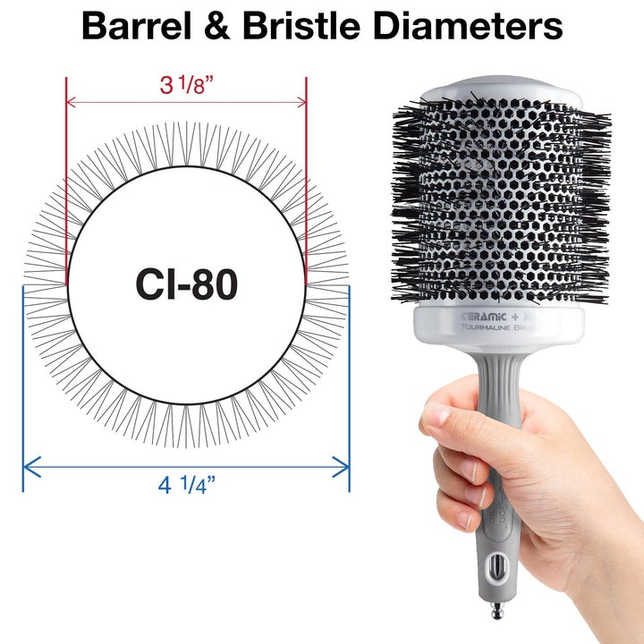 Ceramic + Ion Round Thermal Hair Brush, 4.25 (Not Electrical)