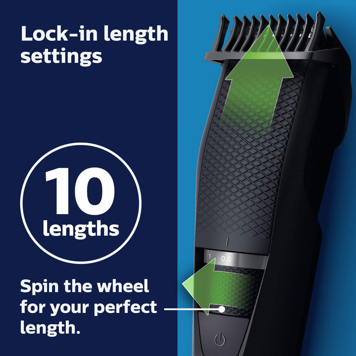 Beard Trimmer and Hair Clipper, Cordless Grooming, Rechargeable, Adjustable Length, Beard Trimmer And Hair Clipper, No Blade Oil Needed, BT3210/41