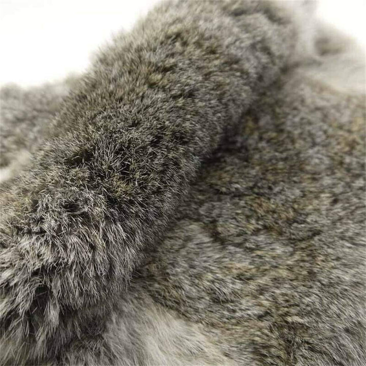 4pack Natural Tanned Rabbit Fur Hide Rabbit Skin Pelts Gray(10 by 12 Rabbit Pelt with Sewing Quality Leather)