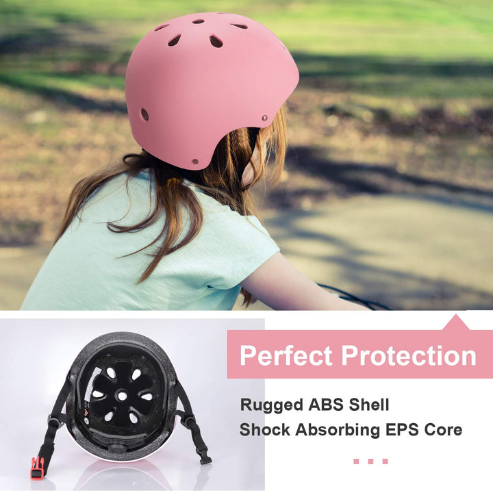 Adjustable Helmet For Kids Toddler Bike Ages 3-8 Years Old Boys Girls Multi-Sports Safety (Pink)