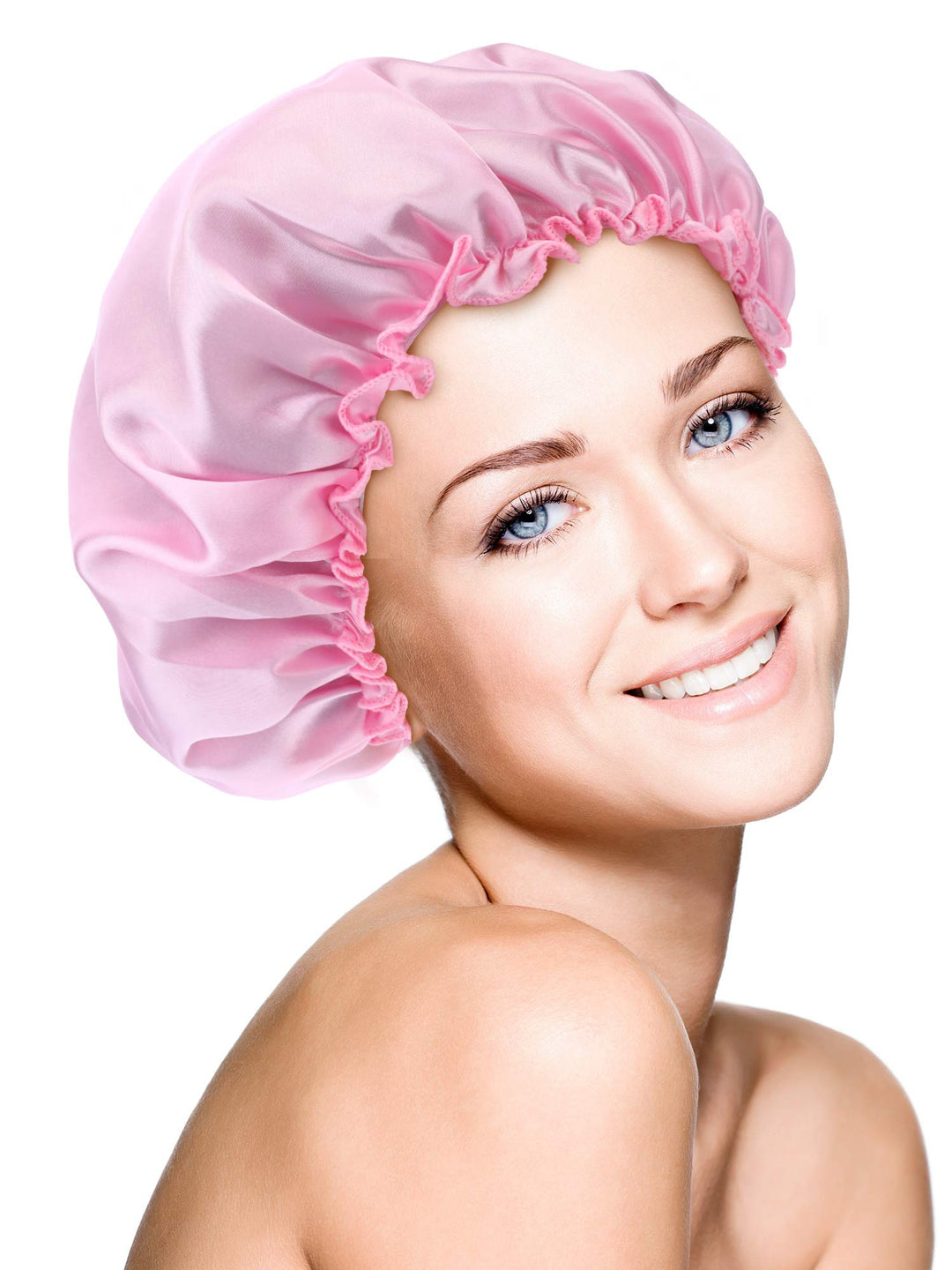 3 Pieces Sleep Cap Satin Bonnet Night Head Cover Sleeping Soft Hair Turbans for Women and Girls (Gold pink peacock blue)