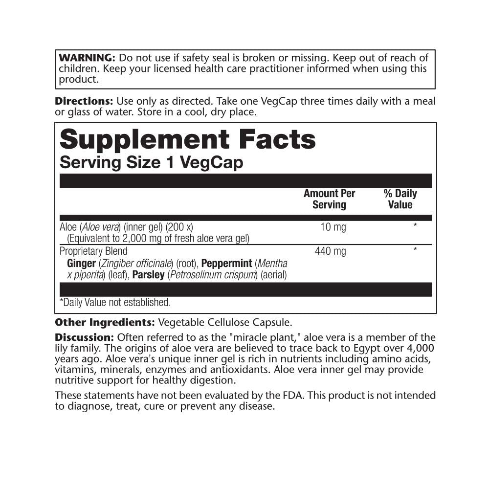 Aloe Vera Gel Concentrate | Equivalent to 2000 mg | Antioxidant Activity & Healthy Digestion & Skin Support | Non-GMO & Vegan | 100 VegCaps