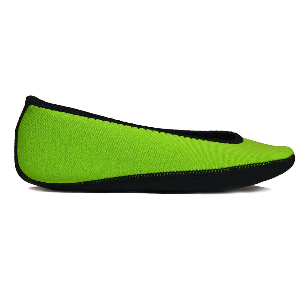 NuFoot Ballet Flats Women's Shoes, Best Foldable & Flexible Flats, Slipper Socks, Travel Slippers & Exercise Shoes, Dance Shoes, Yoga Socks, House Shoes, Indoor Slippers, Green, Large