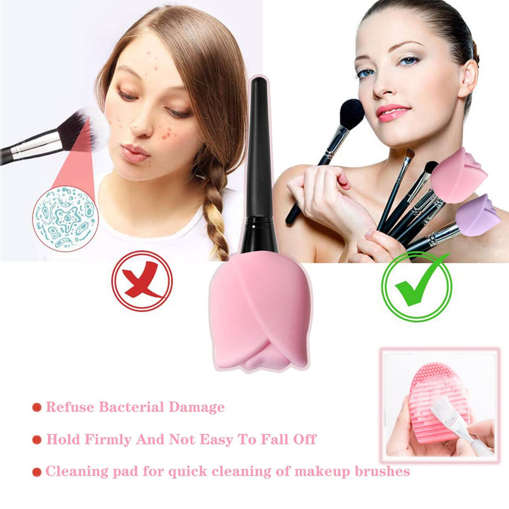 6 Pack Makeup Brush Holder Size 3 Silicone Makeup Brush Travel Makeup Brush Cover Reusable Makeup Brush Protector Protective Brush Makeup Organizer Comes with Makeup Brush Cleaning Pad