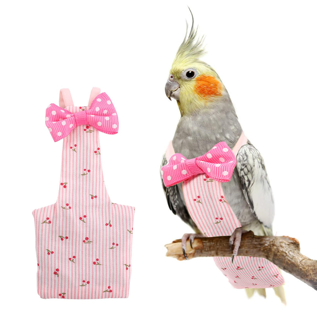 Cockatiel Bird Diaper Flight Suite Liners Yellow Pink Blue (Pink Cherry)