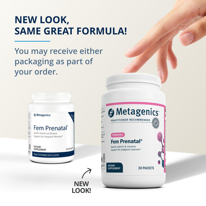 Fem Prenatal - Prenatal Vitamin & Minerals Supplement* - Prenatals for Women* - with Vitamin C, Iodine & Biotin - Multivitamins Gentler to The System - 30 Packets