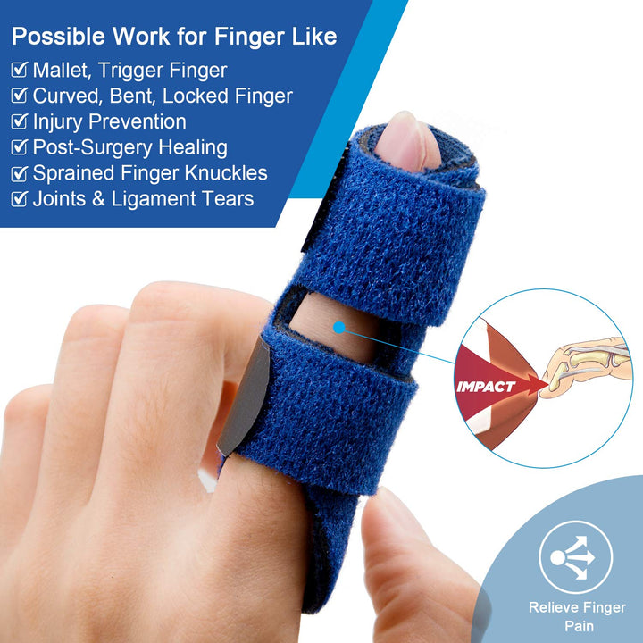 1 PC Finger Splint, Trigger Finger Splints, Mallet Finger Brace, Finger Support and Straightener for Index, Middle, Ring Finger - Tendon Release and Pain Relief