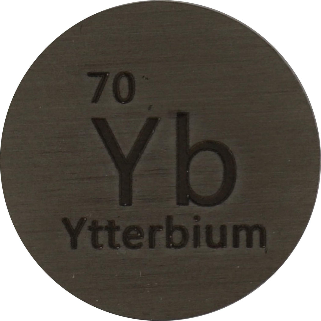 Ytterbium (Yb) 24.26mm Metal Disc 99.9% Pure for Collection or Experiments