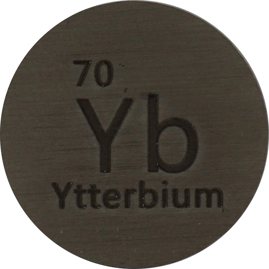 Ytterbium (Yb) 24.26mm Metal Disc 99.9% Pure for Collection or Experiments