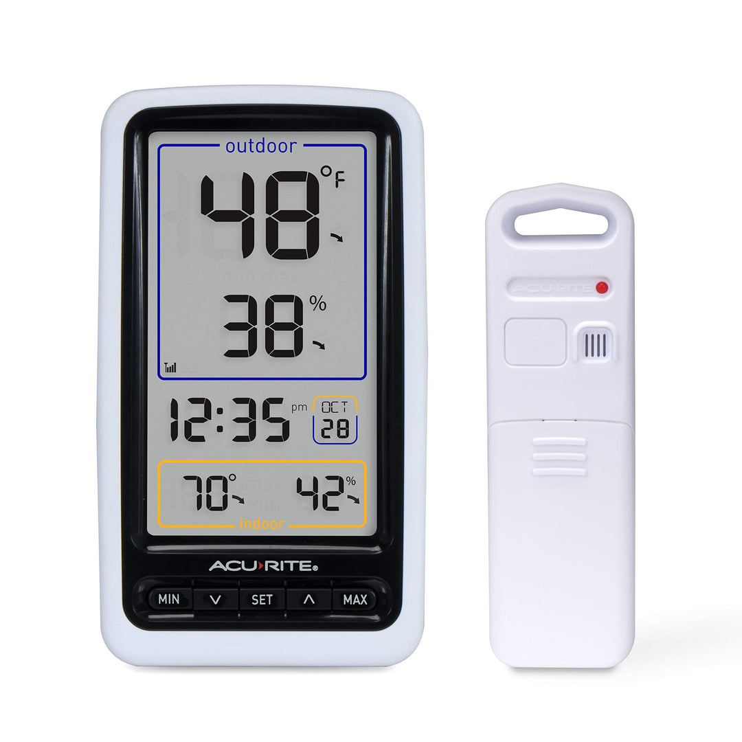 01136M Wireless Thermometer with Indoor/Outdoor Temperature and Humidity, White