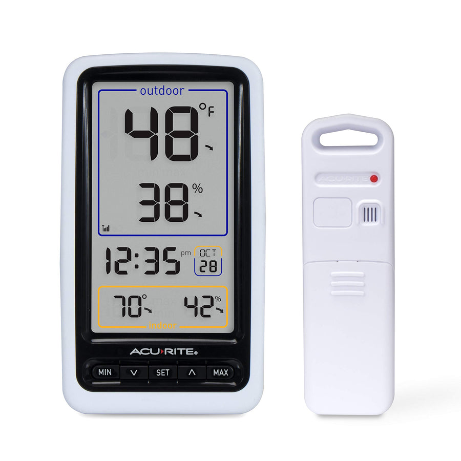01136M Wireless Thermometer with Indoor/Outdoor Temperature and Humidity, White