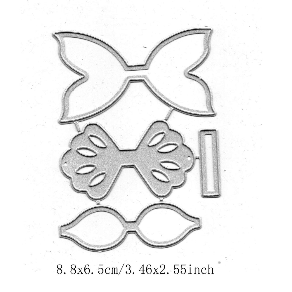 3pcs Feather Bows Metal Die Cuts,Flower Kids Hair Bow Clip Cutting Dies Cut Stencils for DIY Scrapbooking Decorative Embossing Paper Leather Scrapbooking Card Making