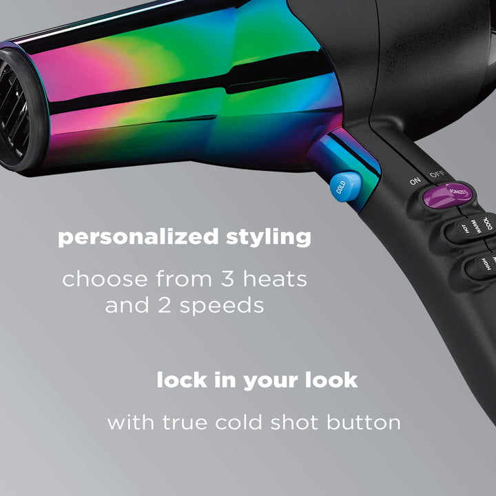 INFINITIPRO BY CONAIR Hair Dryer, 1875W Ion Choice - Turn Ions ON for Smooth, Shiny Hair and OFF for More Fullness and Volume