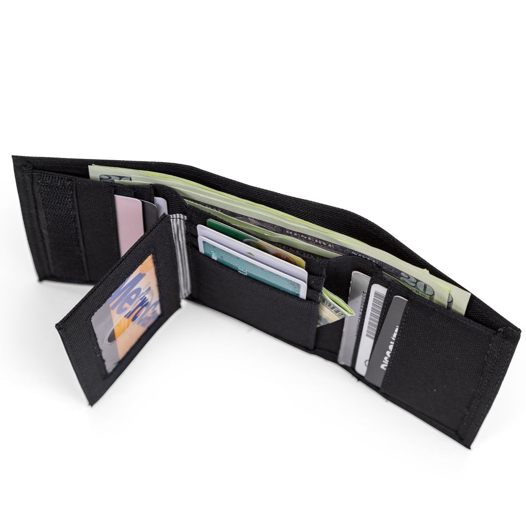 Men's Trifold Nylon Wallet, Black, One Size