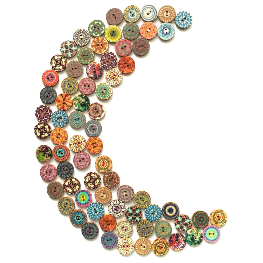 Liphontcta 100 Pieces Cute Large Decorative Buttons, Flower Buttons for