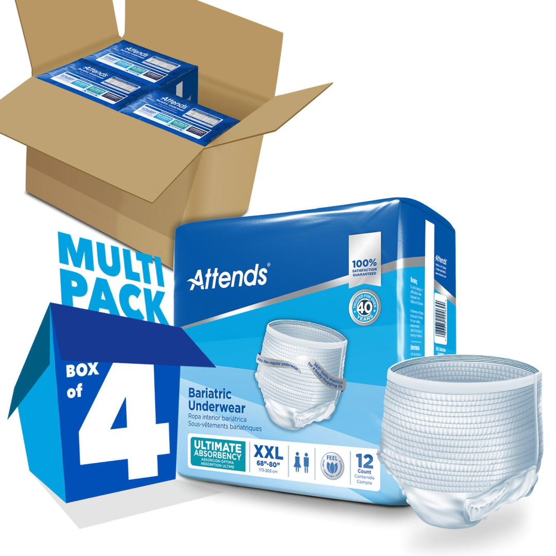 Bariatric Disposable Underwear, 2X-Large, AU50, Ultimate Absorbency, 48 Ct